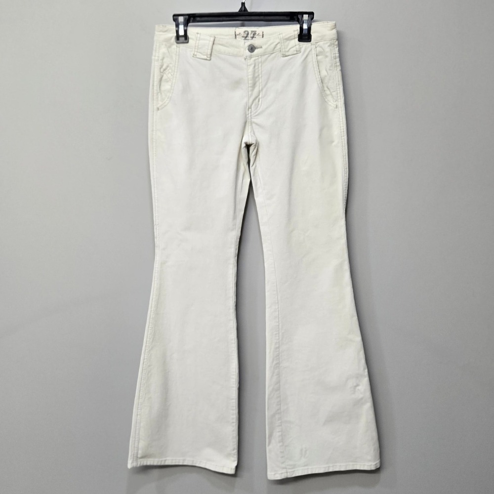 We The Free Womens 27 Corduroy Flare Pants Winter White‎ Retro Y2K Boho Festival
